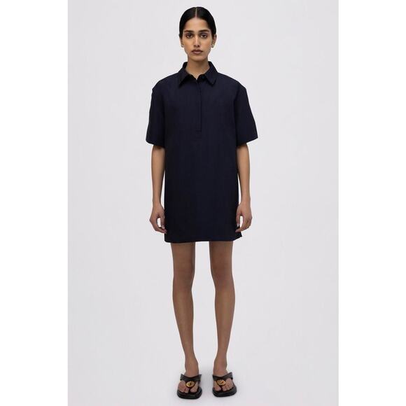 Simkhai Lucienne Short Sleeve Mini Dress in Midnight L - Picture 1 of 3